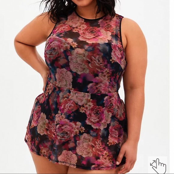 torrid Other - TORRID watercolor roses one piece swimsuit, 2X D/DD.